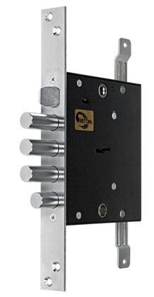 Замок Mettem (Меттэм) врезной сувальдный с защёлкой ЗВ9 144.1.0 с тягами, 5 кл.