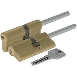 Цилиндр. мех. Cisa (Чиза) под верт. (дл. шток) ASTRAL S 1.0A3S7.07.0.00.C5 (60 мм/25+10+25), ЛАТУНЬ