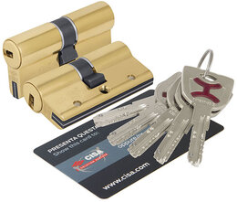 Цилиндровый Cisa (Чиза) механизм AP4S 0P3S1-13.66 (70 мм/30+10+30), ЛАТУНЬ