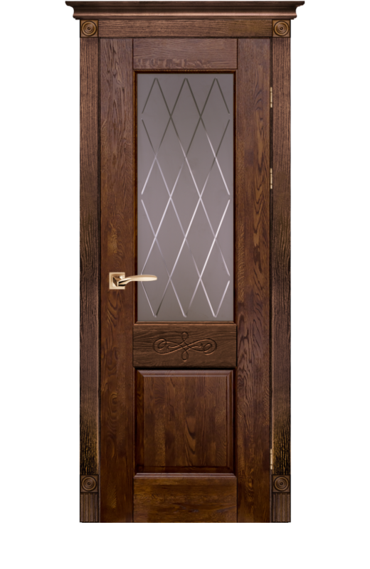 Дверь межкомнатная DSW "Классик №5", остекленная (бейц / коричневый)