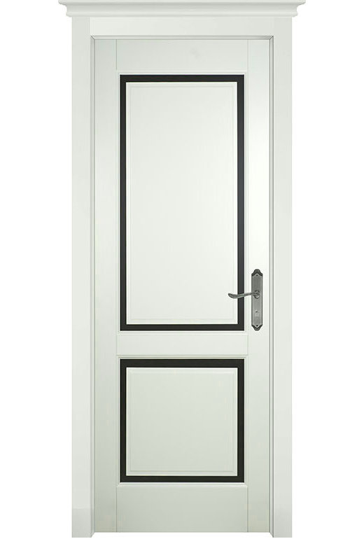 Дверь межкомнатная из массива ольхи "София", остекленная (эмаль / слоновая кость)