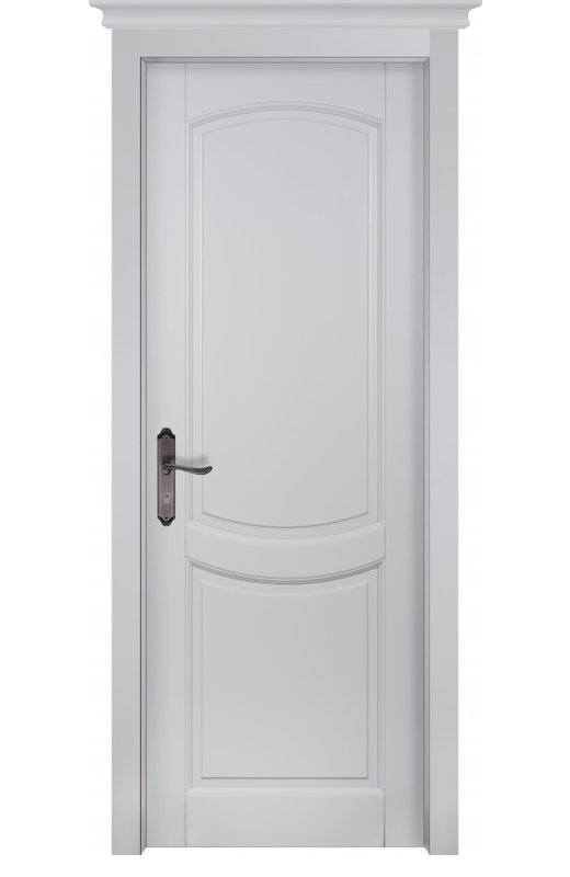 Дверь межкомнатная из массива ольхи "Бристоль", глухая (эмаль / белый)