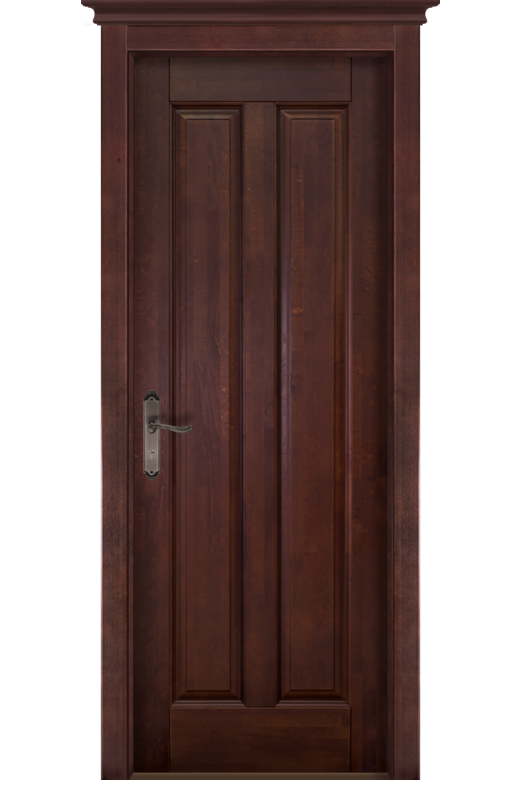 Дверь межкомнатная из массива ольхи "Соренто", остекленная (бейц / бордовый)