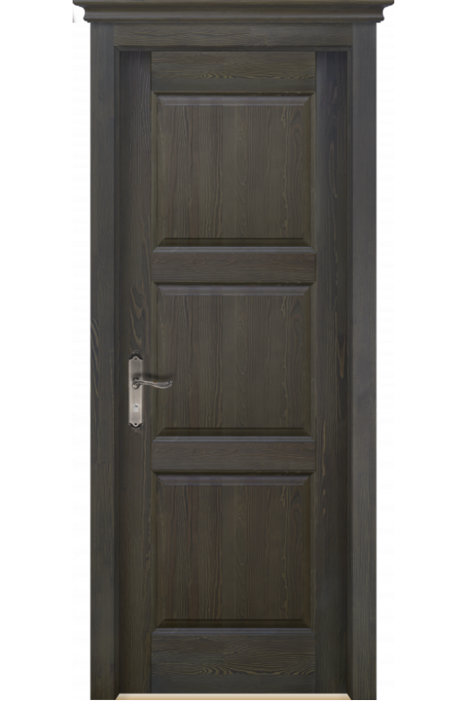 Дверь межкомнатная из массива сосны "Турин", глухая (бейц, полиуретановый лак / серый)