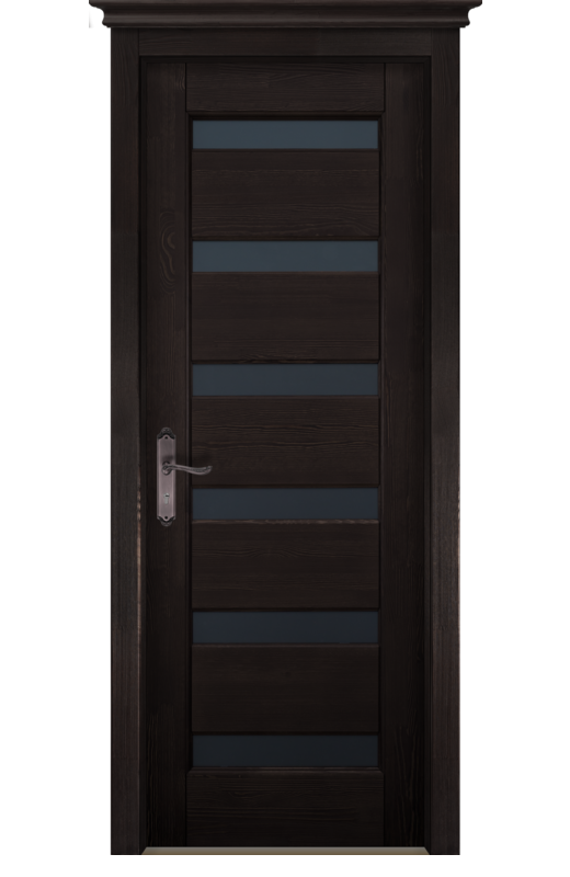 Дверь межкомнатная из массива сосны "Палермо", глухая (бейц, полиуретановый лак / темный)