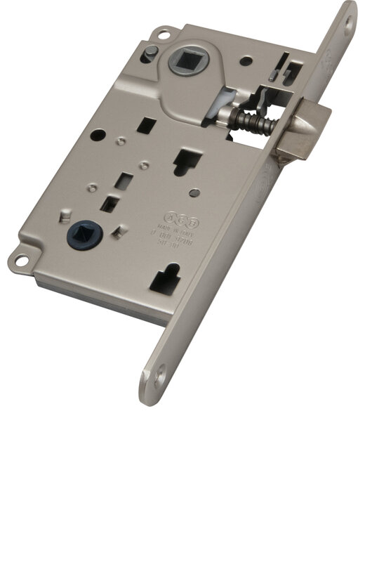 B01013.50.06 AGB (АГБ) Защелка врезная WC защёлка вверху (никель)