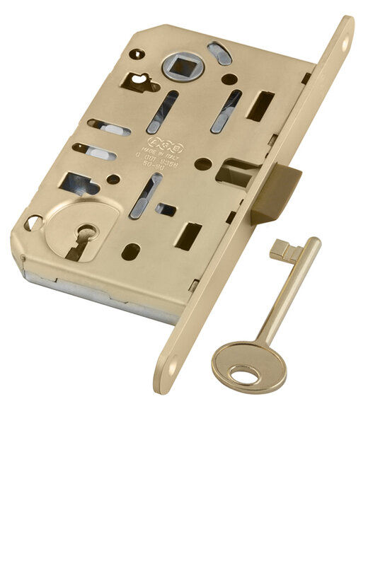 B01101.50.23 AGB (АГБ) Корпус врезного замка под ключ (мат. латунь) MEDIANA EVOLUTION