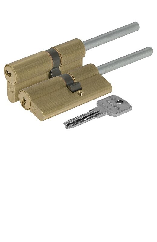 Цилиндр. мех. Cisa (Чиза) под верт. (дл. шток) ASTRAL S 1.0A3S7.07.0.00.C5 (60 мм/25+10+25), ЛАТУНЬ