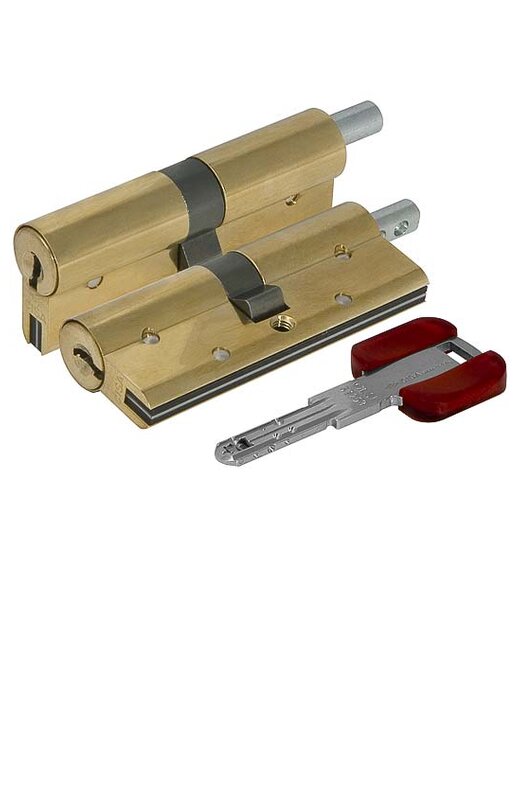 Цилиндровый механизм Cisa (Чиза) под вертушку RS3 OL3S2-18.66 (80 мм/35+10+35), ЛАТУНЬ