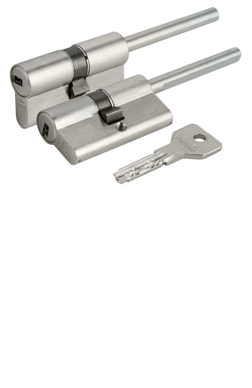 Цилиндровый механизм Cisa (Чиза) под вертушку (дл. шток) ASIX OE307-07.12 (60 мм/25+10+25), НИКЕЛЬ