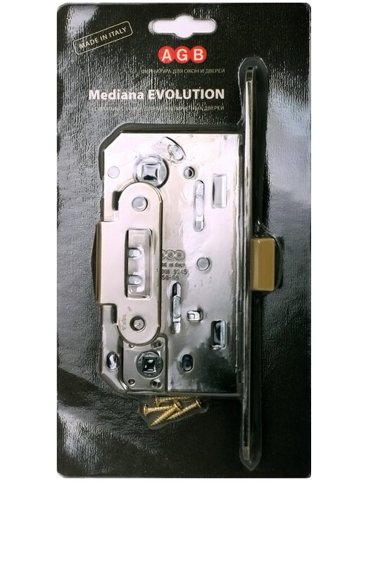 B01102.50.34.567 AGB (АГБ) Защелка врезная WC (матовый хром) MEDIANA EV. (инд.упак+B01000.13)