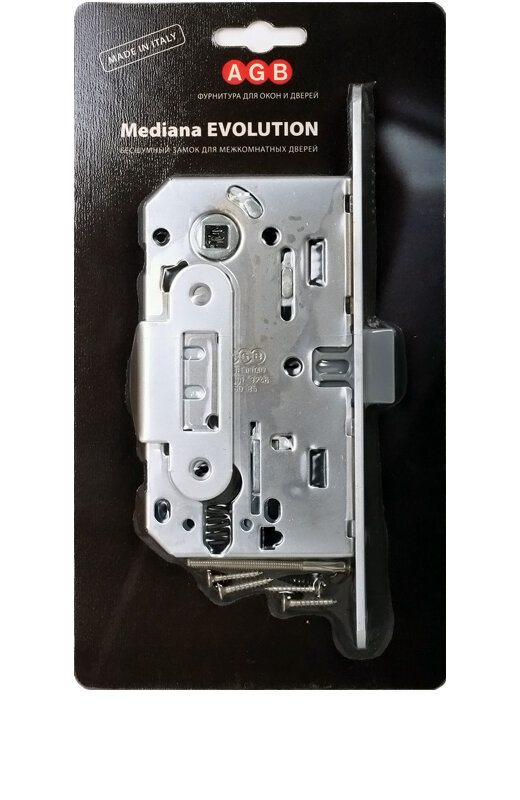 Корпус замка AGB (АГБ) под цил. MEDIANA EVOLUTION B01103.50.34.567 с отв. планкой B01000.13 (мат хром)