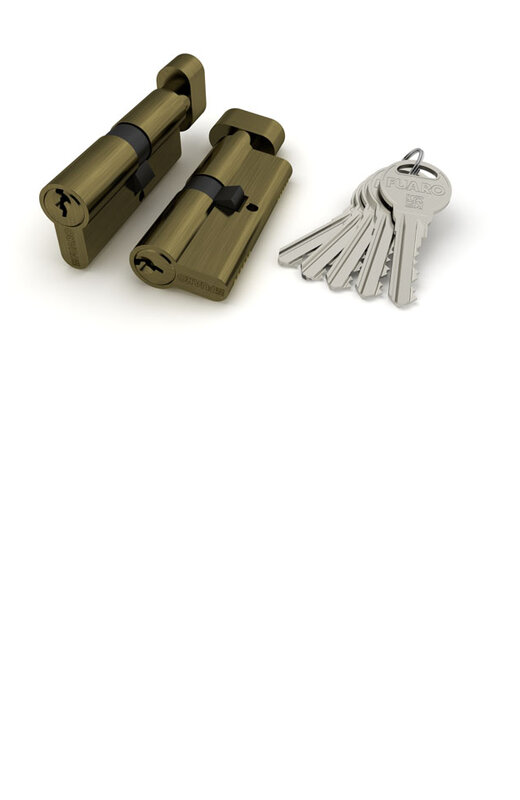 Цилиндровый механизм Fuaro (Фуаро) с вертушкой R302/70 mm-BL (30+10+30) AB бронза 5 кл. БЛИСТЕР