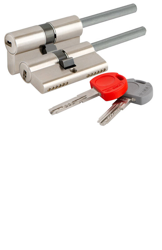 Цилиндровый механизм Cisa (Чиза) под вертушку (дл. шток) ASIX PRO OE307-91.12SD(75 мм/40+10+25), НИКЕЛЬ