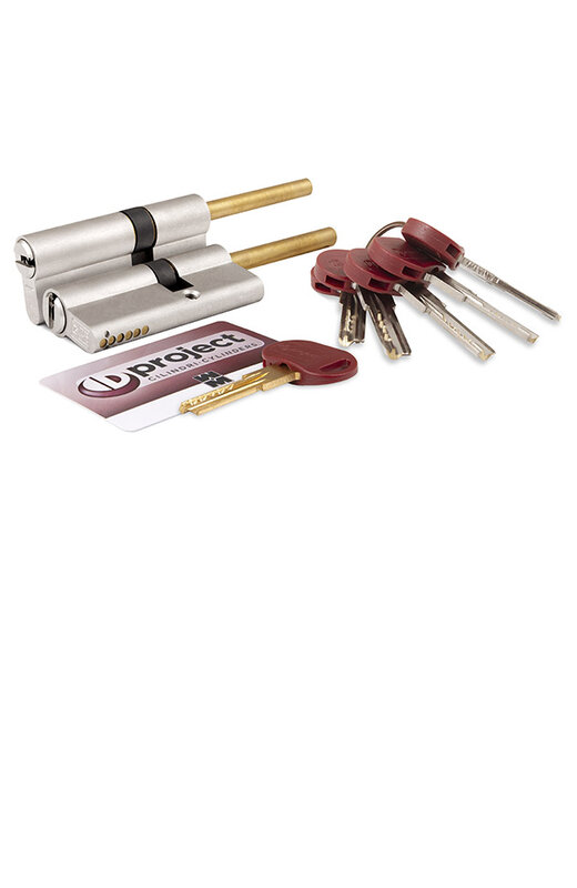 Цилиндровый механизм Mottura (Моттура) под вертушку (дл. шток) DPC1P4631 S3 (77 мм/41+10+26) САТИН.НИКЕЛЬ, 5+1 кл.