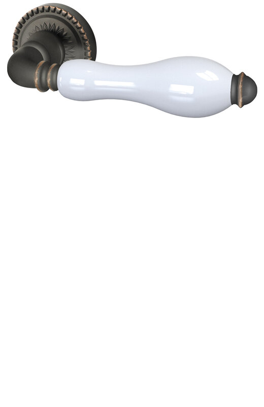 Ручка Armadillo (Армадилло) раздельная Silvia CL1/HD ABL-18/WP-109 Темная медь/бел. фарфор