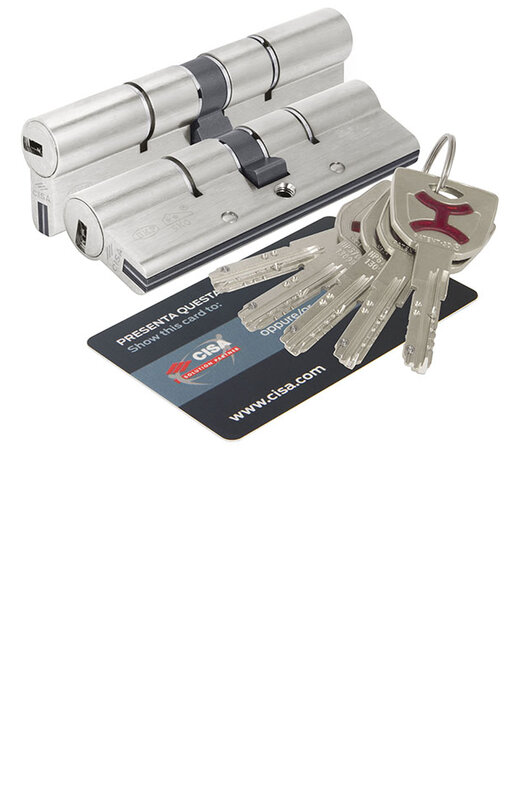 Цилиндровый Cisa (Чиза) механизм AP4S 0P3S1-36.12 (110 мм/45+10+55), НИКЕЛЬ