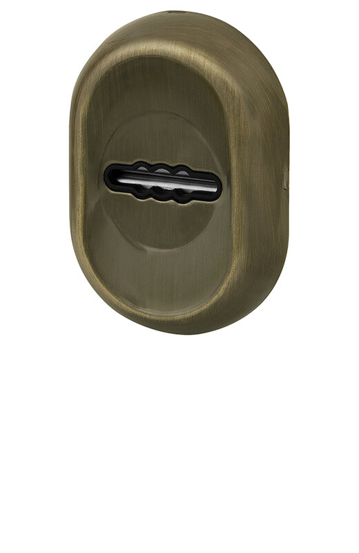 Накладка Fuaro (Фуаро) на сувальдный замок ESC.S-auto/CRE/OV.13 (ESC-13S) с авт. шторками AB зелёная бронза