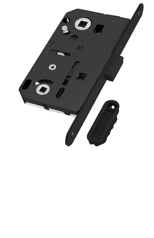 Замок Bonaiti (Бонаити) межкомнатный магнитный под WC B-FORTY N62 с отв. пл. F45 (черный), планка 190 мм