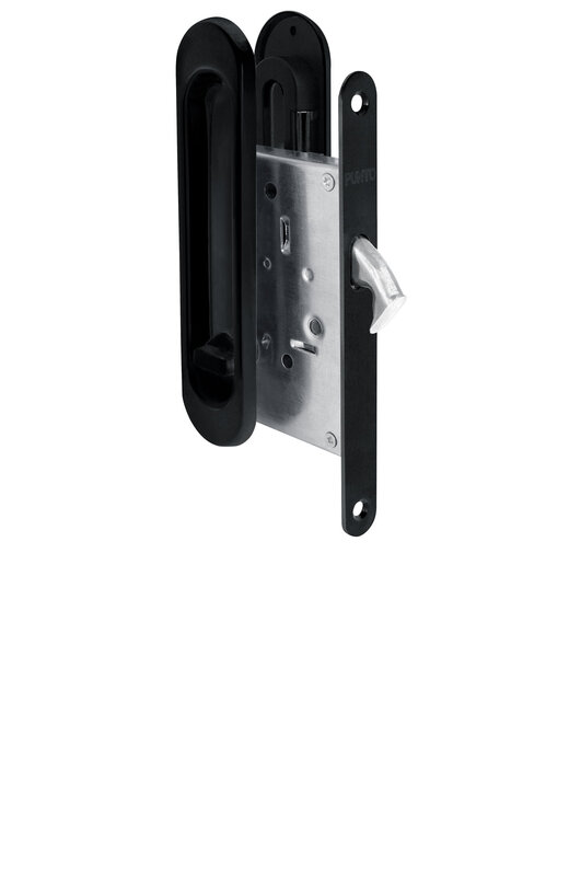 Защелка Punto (Пунто) с ручками для раздвижных дверей SH.SL152.KIT011-BK (Soft LINE SL-011) BL-24 черный