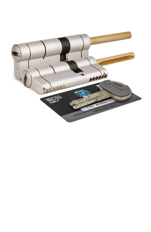 Цилиндровый механизм Mottura (Моттура) под вертушку (дл. шток) C55P613101 (92 мм/56+10+26), МАТ.НИКЕЛЬ