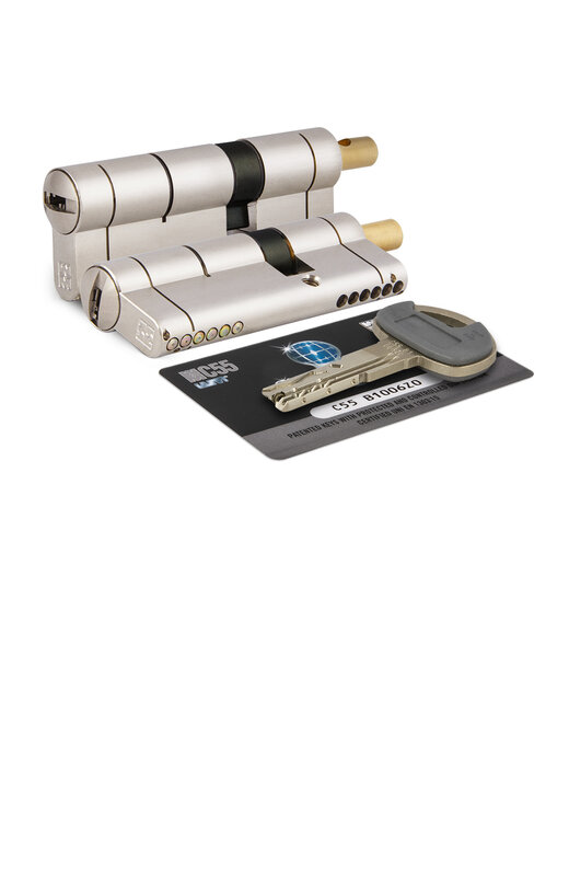 Цилиндровый механизм Mottura (Моттура) под вертушку C55F464601C5 (92 мм/41+10+41), МАТ.НИКЕЛЬ