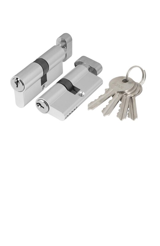 Цилиндровый Ajax (Аякс) механизм (AX102/70) AX1002Knob70 (30+10+30)/HD CP хром 4Key с вертушкой