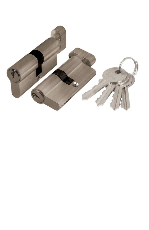 Цилиндровый Ajax (Аякс) механизм (AX102/60) AX1002Knob60 (25+10+25)/HD AB бронза 4Key с вертушкой