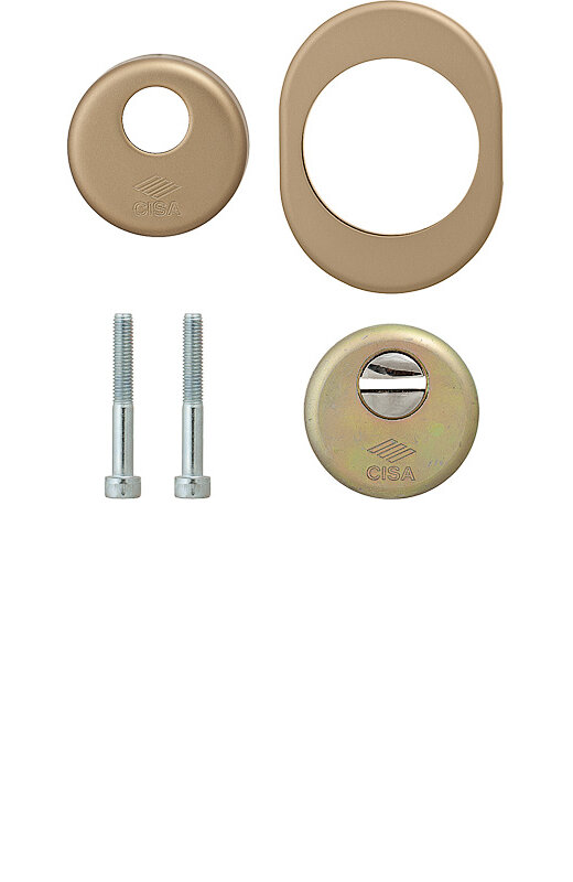 Броненакладка Cisa (Чиза) на цилиндр 06.470.00.64 (06.480.00.0+06.483.00.0.64+06.483.61.0.64) (БРОНЗА)