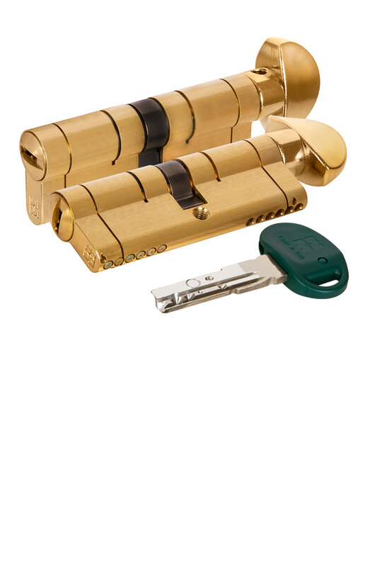 Цилиндровый механизм Mottura (Моттура) с вертушкой C31F363601RLC5 (72 мм/31+10+31), ЛАТУНЬ (PVD) (верт. 99.506)