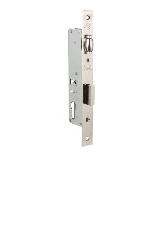Корпус Kale kilit (Кале килит) узкопрофильного замка с роликовой защёлкой 155 (30 mm) w/b (никель)